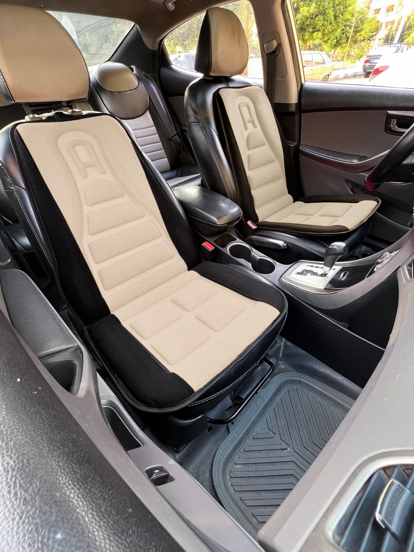 Classic Front Car Seats Cover | Black * Beige