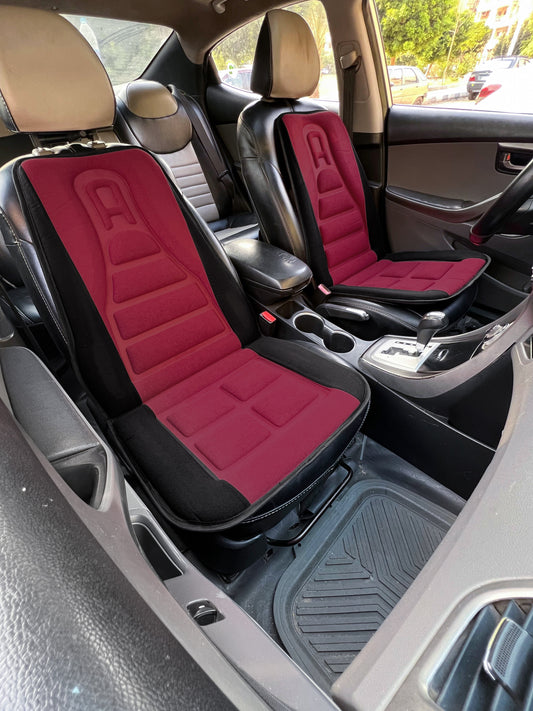 Classic Front Car Seats Cover | Black * Dark Red